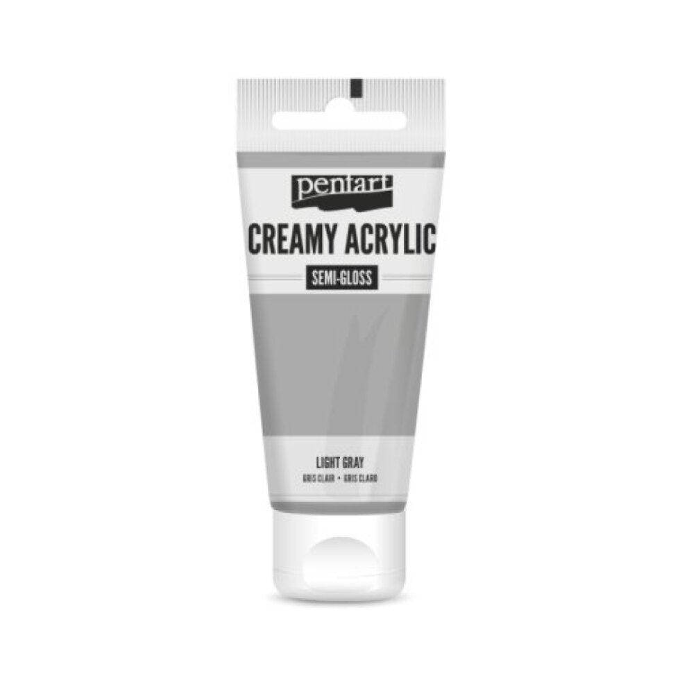 Krémová akrylová barva pololesklá PENTART 60 ml SVĚTLÁ ŠEDÁ