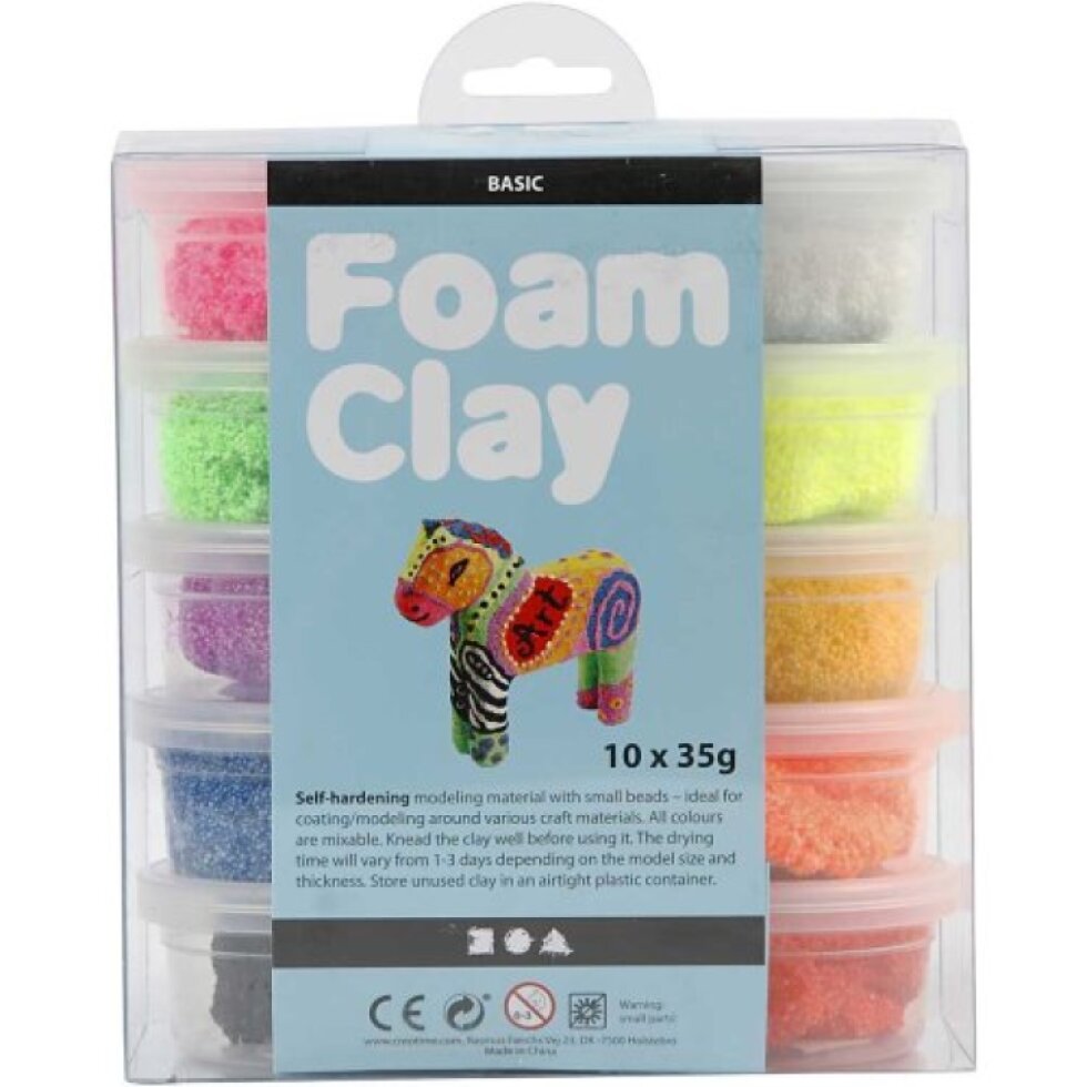Samotvrdnoucí modelovací pěnová hmota Foam Clay SADA 10 barev