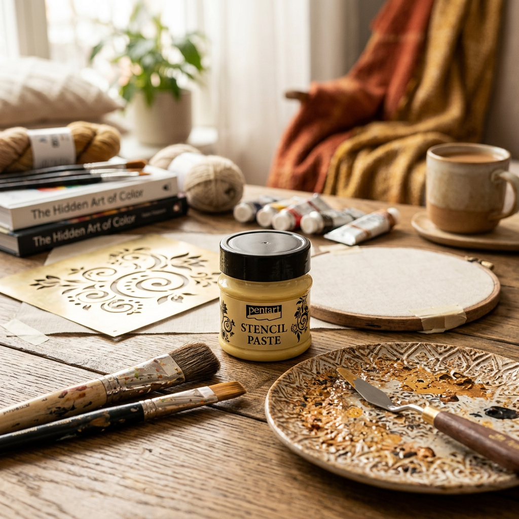 Šablonová pasta perleťová PENTART 50 ml ŽLUTÁ
