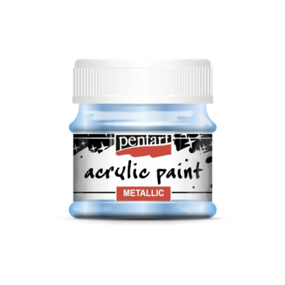 Akrylová barva metalická PENTART 50 ml SVĚTLÁ MODRÁ