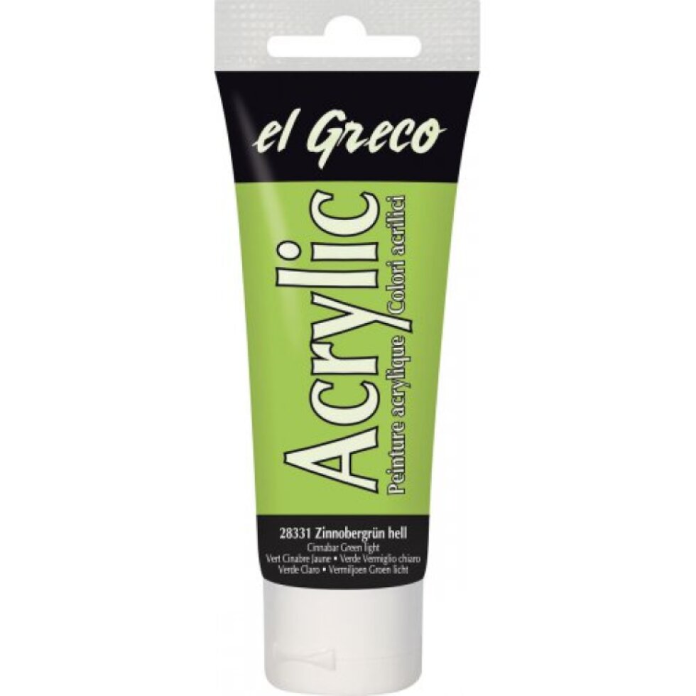 Akrylová barva EL GRECO 75 ml SVĚTLÁ VERMILION ZELENÁ