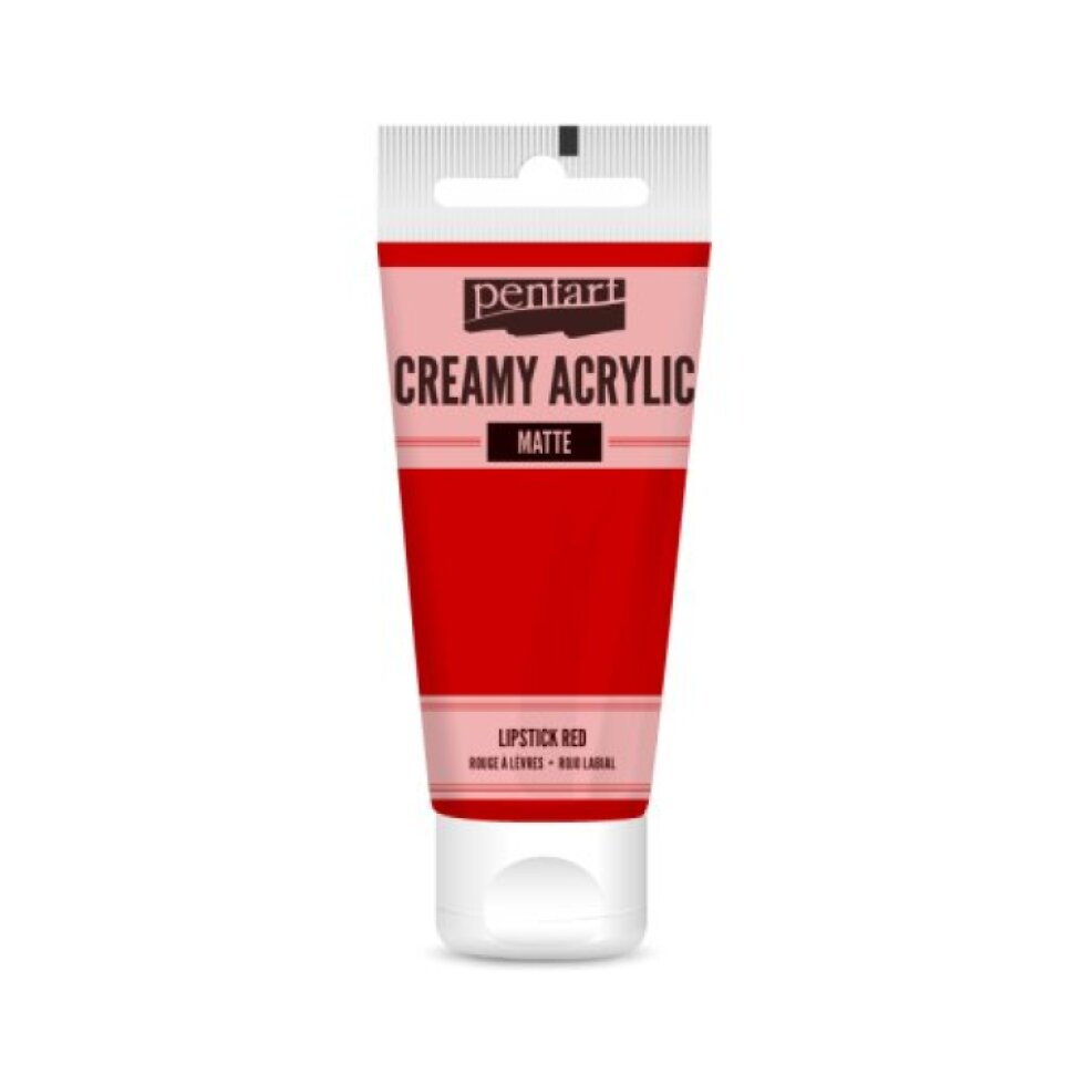 Krémová akrylová barva matná PENTART 60 ml ČERVENÁ RTĚNKA