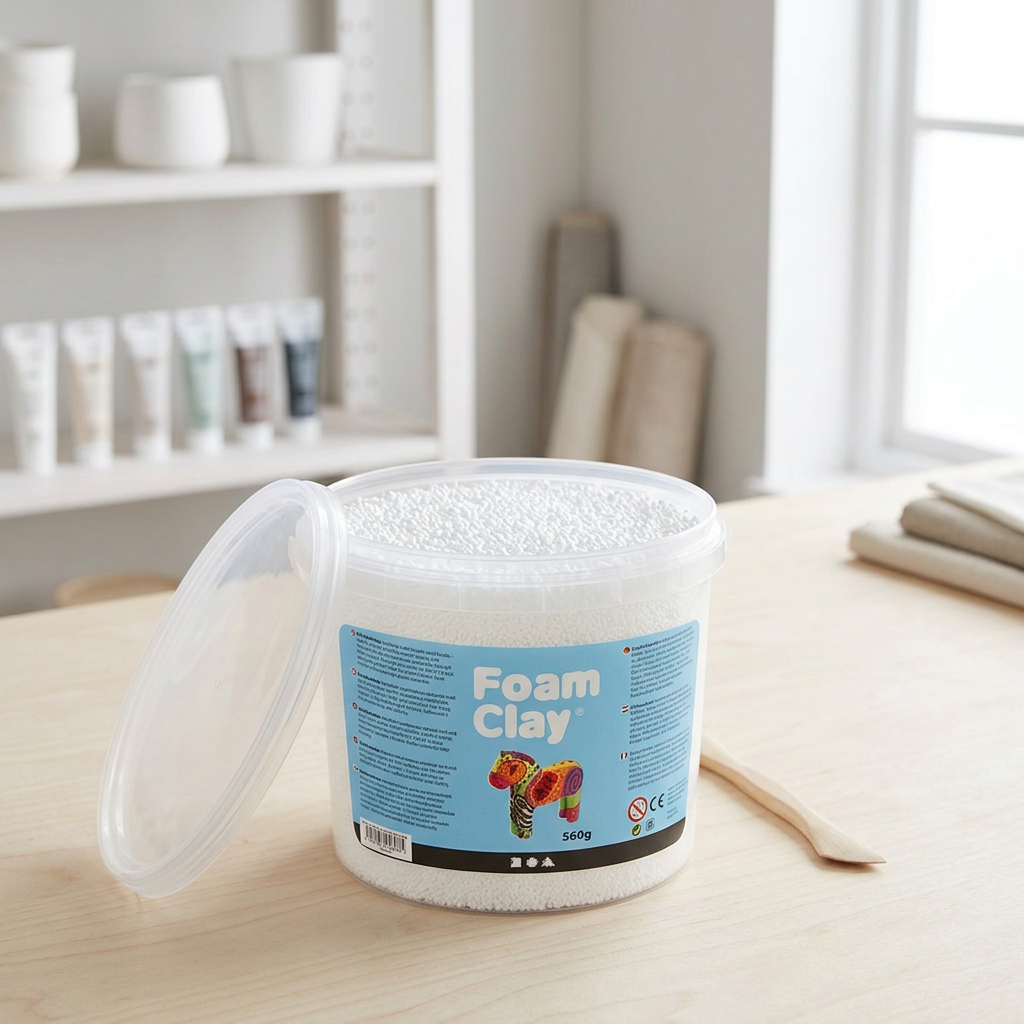 Samotvrdnoucí modelovací pěnová kuličková hmota Foam Clay BÍLÁ 560g