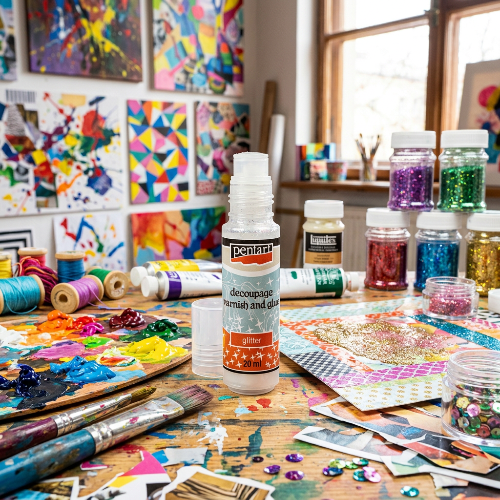 Lepidlový lak na decoupage Glitter PENTART 20 ml
