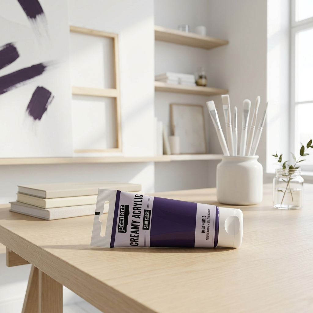Krémová akrylová barva pololesklá PENTART 60 ml TMAVÁ PURPUROVÁ