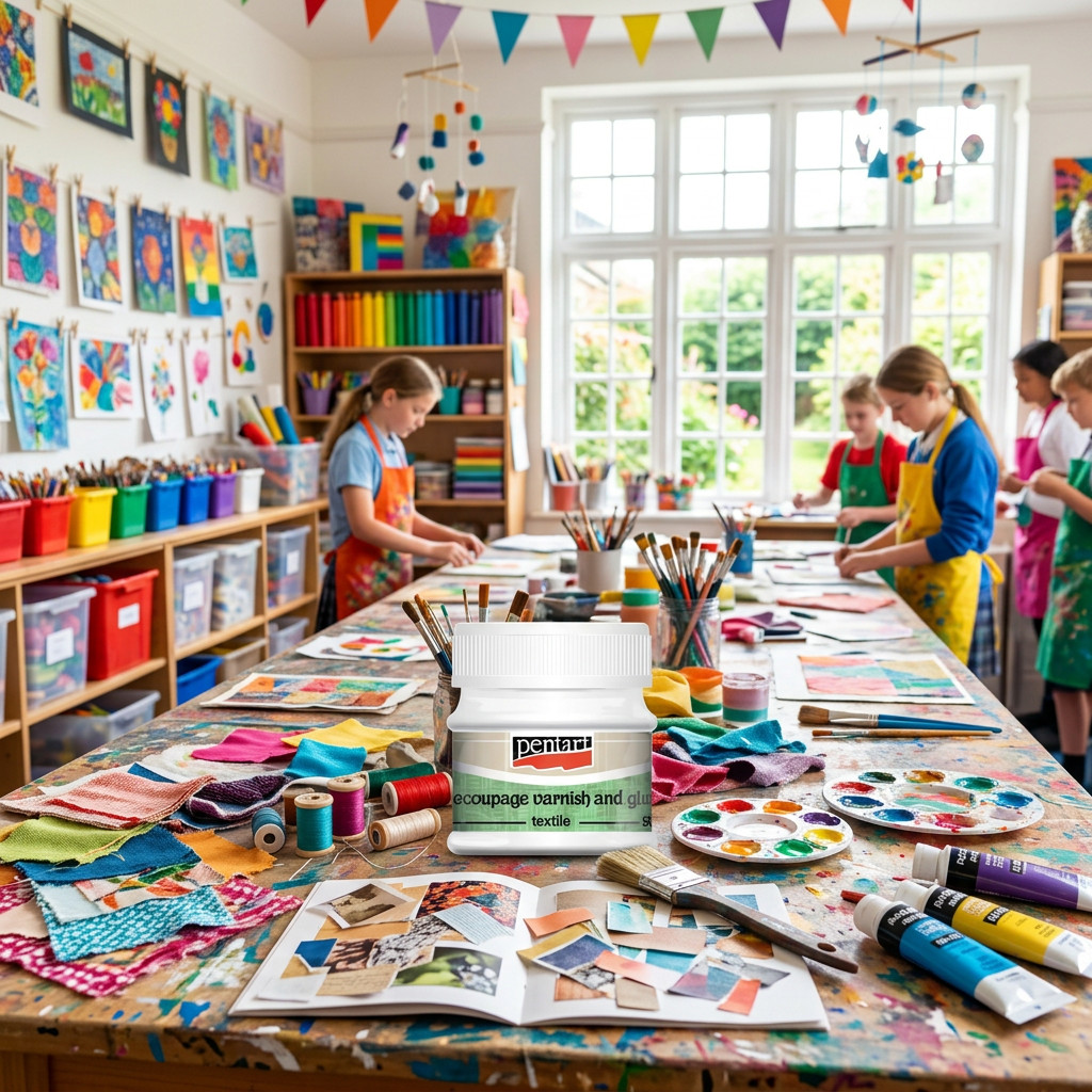 Lepidlo a lak Decoupage na textil PENTART 50 ml