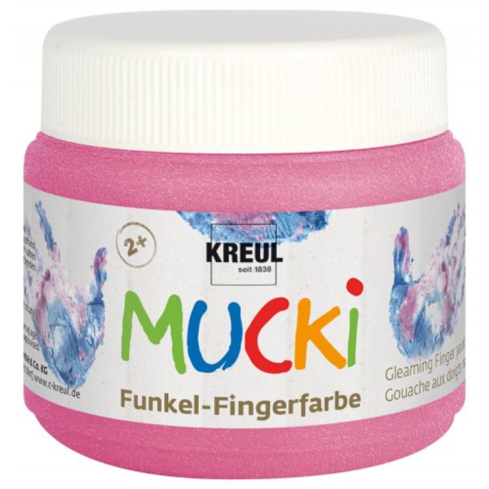 Prstová barva MUCKI 150 ml TŘPYTIVÁ RŮŽOVÁ