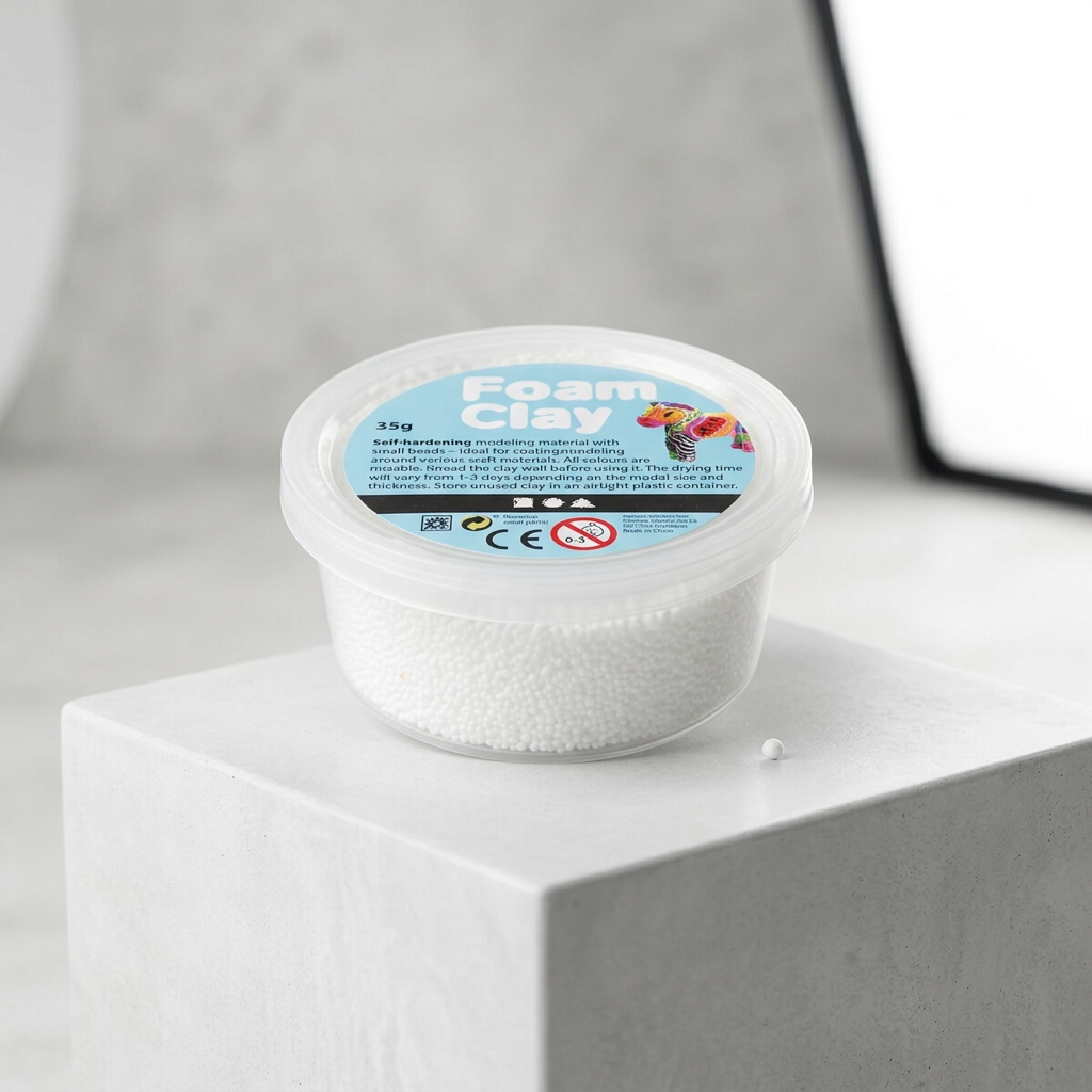 Samotvrdnoucí modelovací pěnová kuličková hmota Foam Clay 35 g BÍLÁ