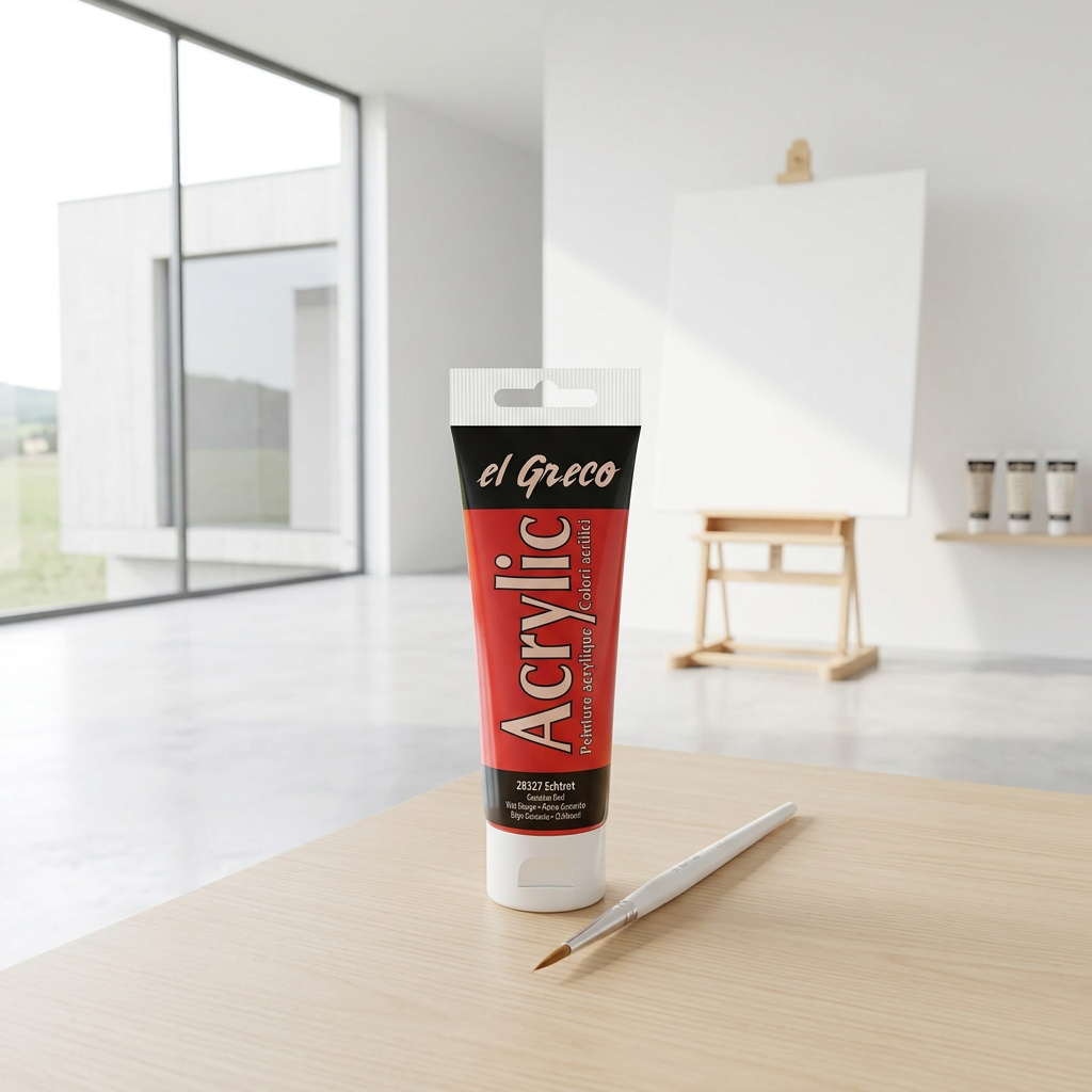Akrylová barva EL GRECO 75 ml PRAVÁ ČERVENÁ