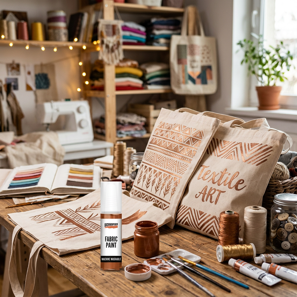 Barva na světlý a tmavý textil metalická PENTART 20 ml BRONZOVÁ