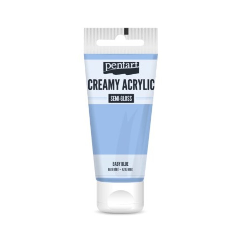 Krémová akrylová barva pololesklá PENTART 60 ml BABY MODRÁ