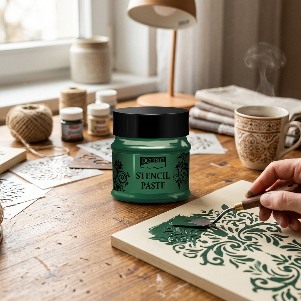 Šablonová pasta perleťová PENTART 50 ml ZELENÁ