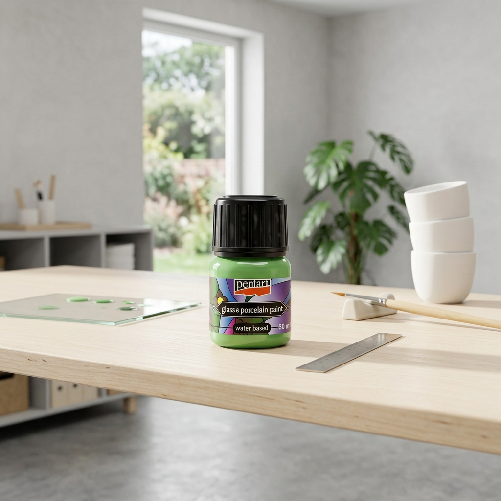 Barva na sklo a porcelán PENTART 30 ml JABLKOVÁ ZELENÁ