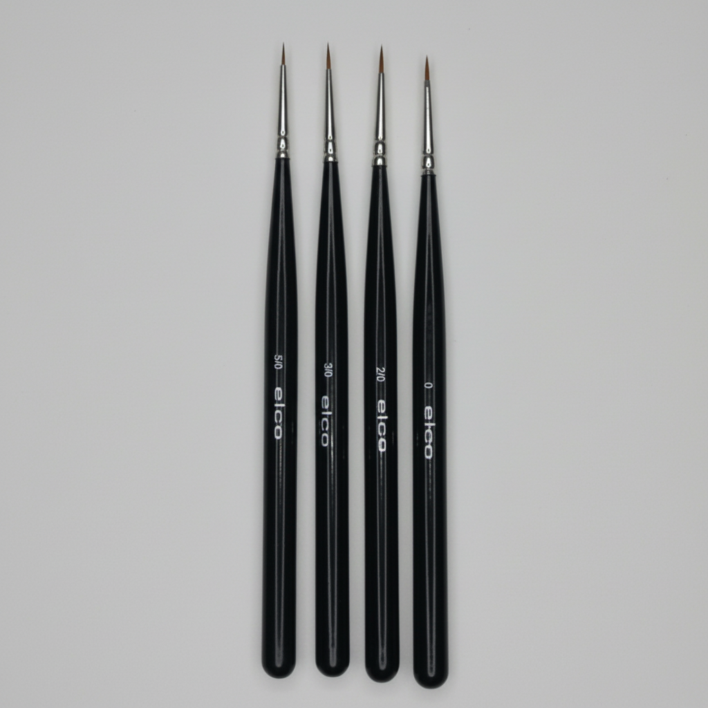 Sada štětců na malování detailů ELCO PINSEL - mikro vlas - 4 ks