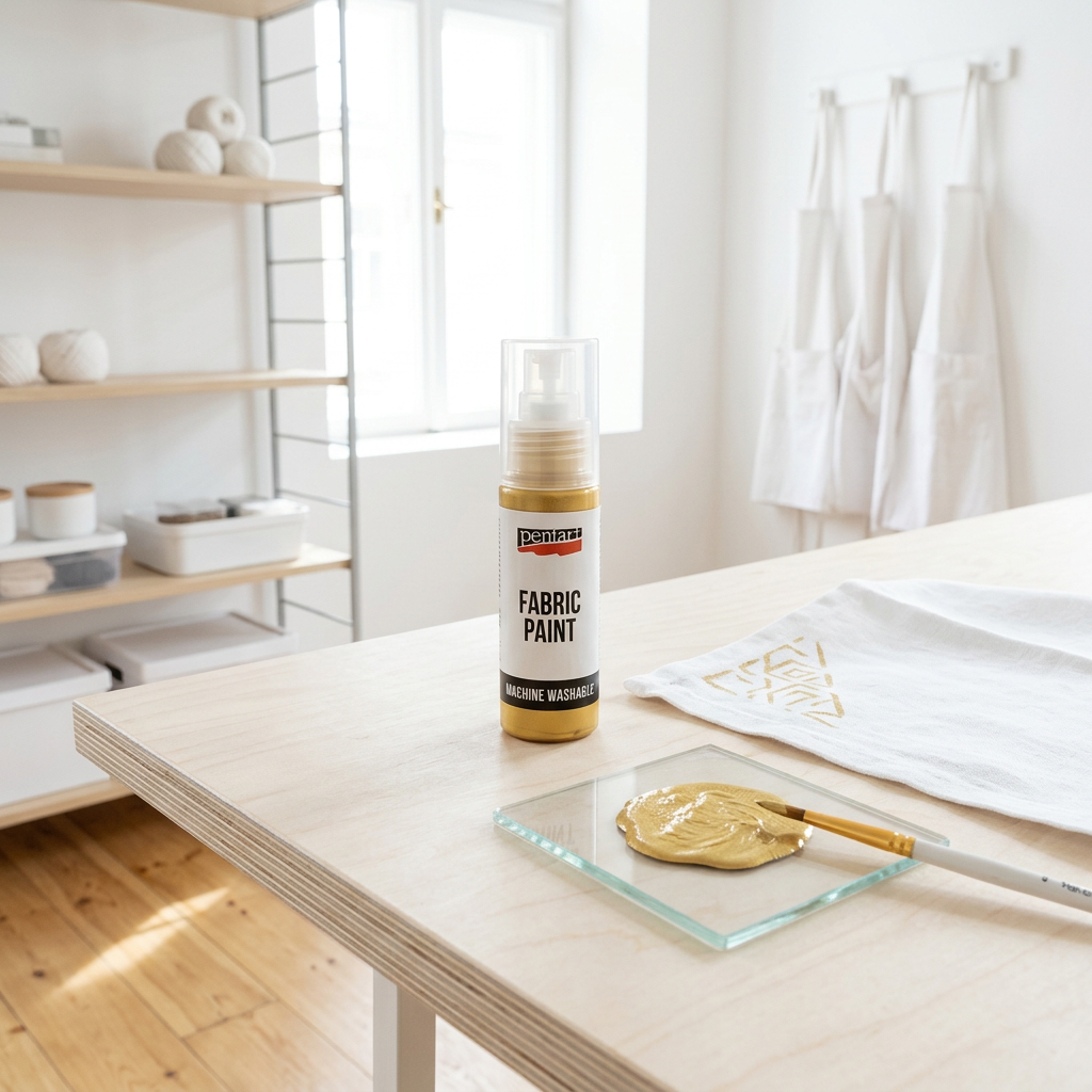 Barva na světlý a tmavý textil metalická PENTART 20 ml ZLATÁ