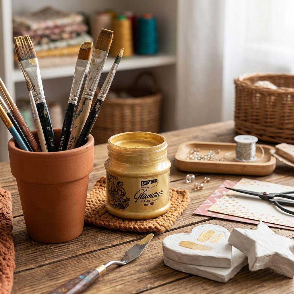 Akrylová barva metalická zářivá PENTART 50 ml