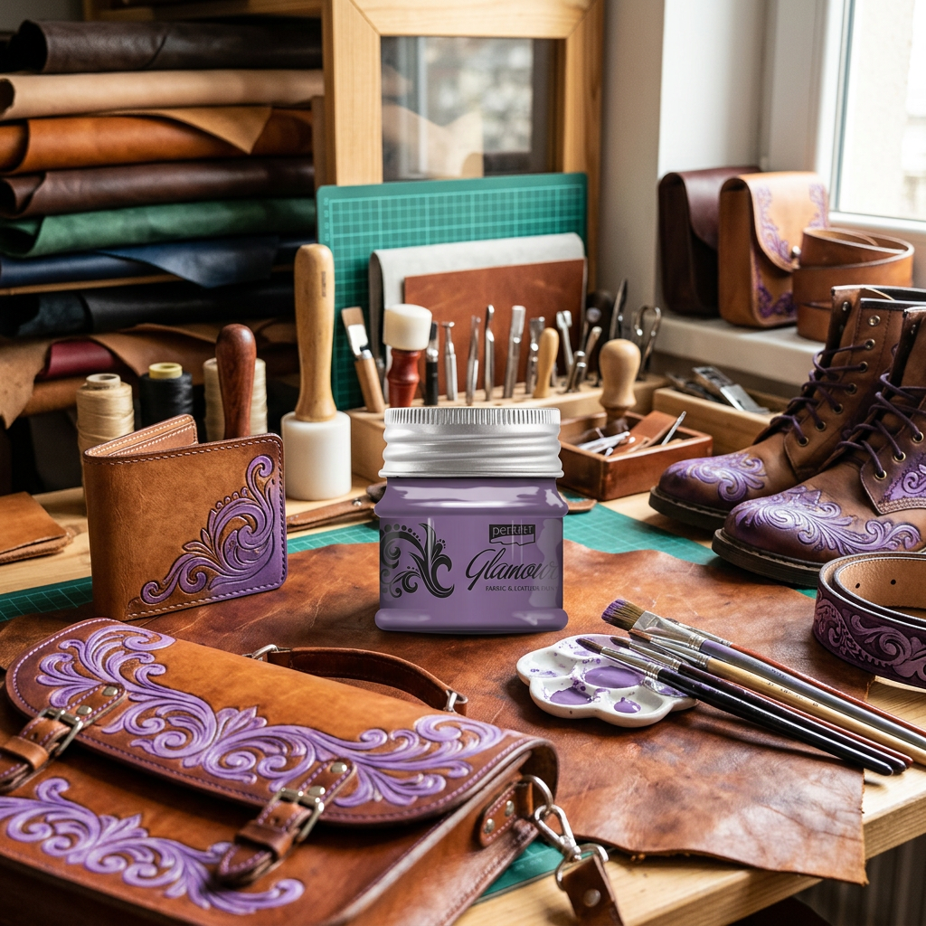 Barva na textil a kůži zářivá PENTART 50 ml STŘÍBŘITĚ PURPUROVÁ