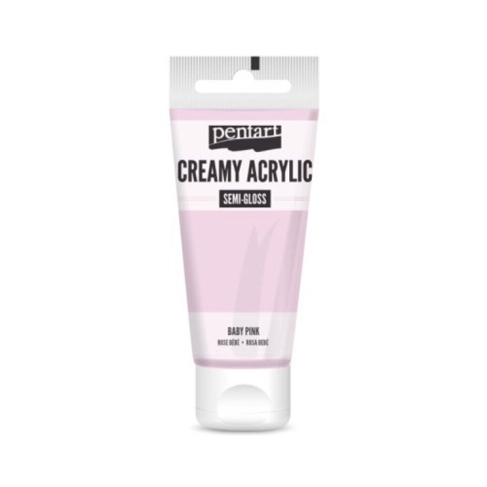 Krémová akrylová barva pololesklá PENTART 60 ml BABY RŮŽOVÁ