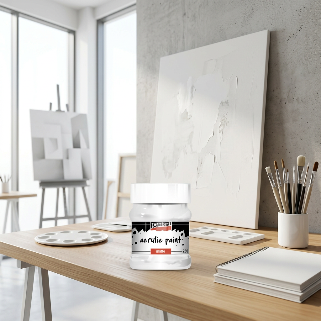 Akrylová barva matná PENTART 230 ml TITANOVÁ BÍLÁ