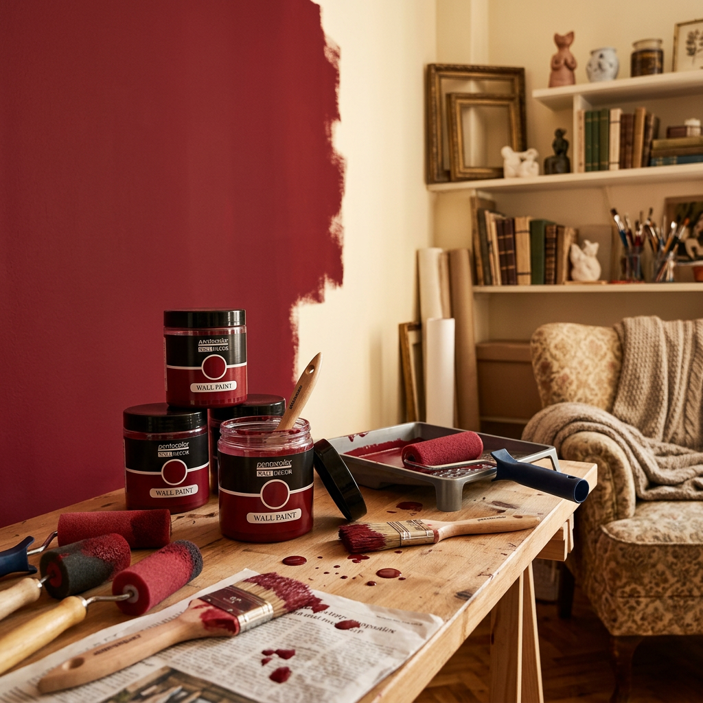 Barva na zeď WALL DECOR 500 ml BORDEAUX
