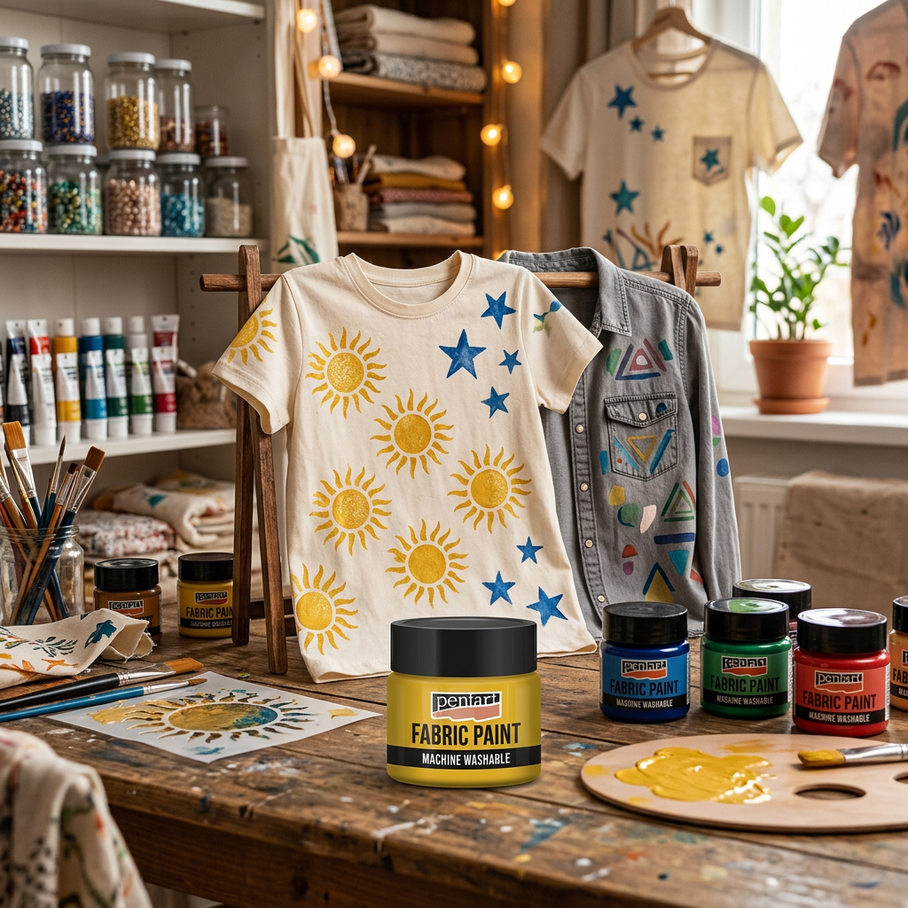 Barva na textil PENTART 30 ml SVÍTÍCÍ VE TMĚ ORANŽOVÁ