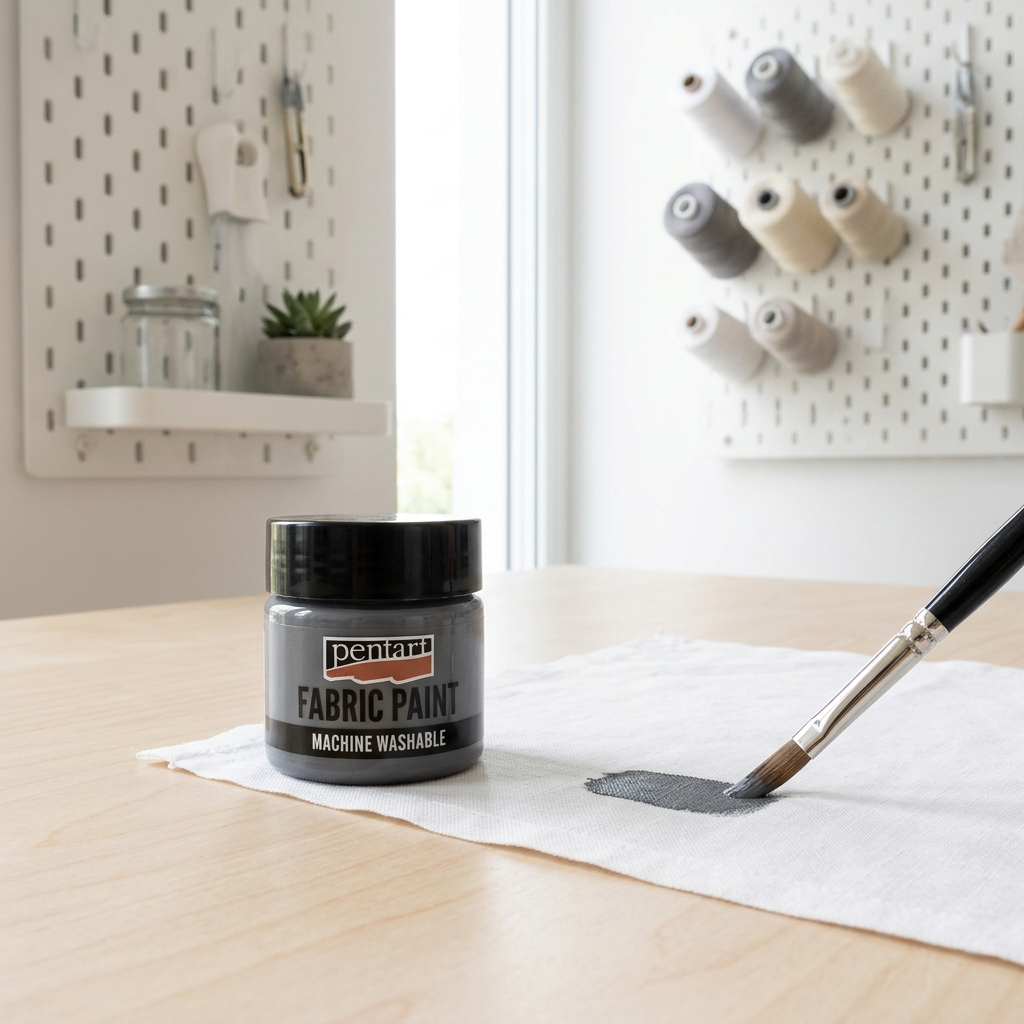 Barva na světlý a tmavý textil PENTART 50 ml ŠEDÁ