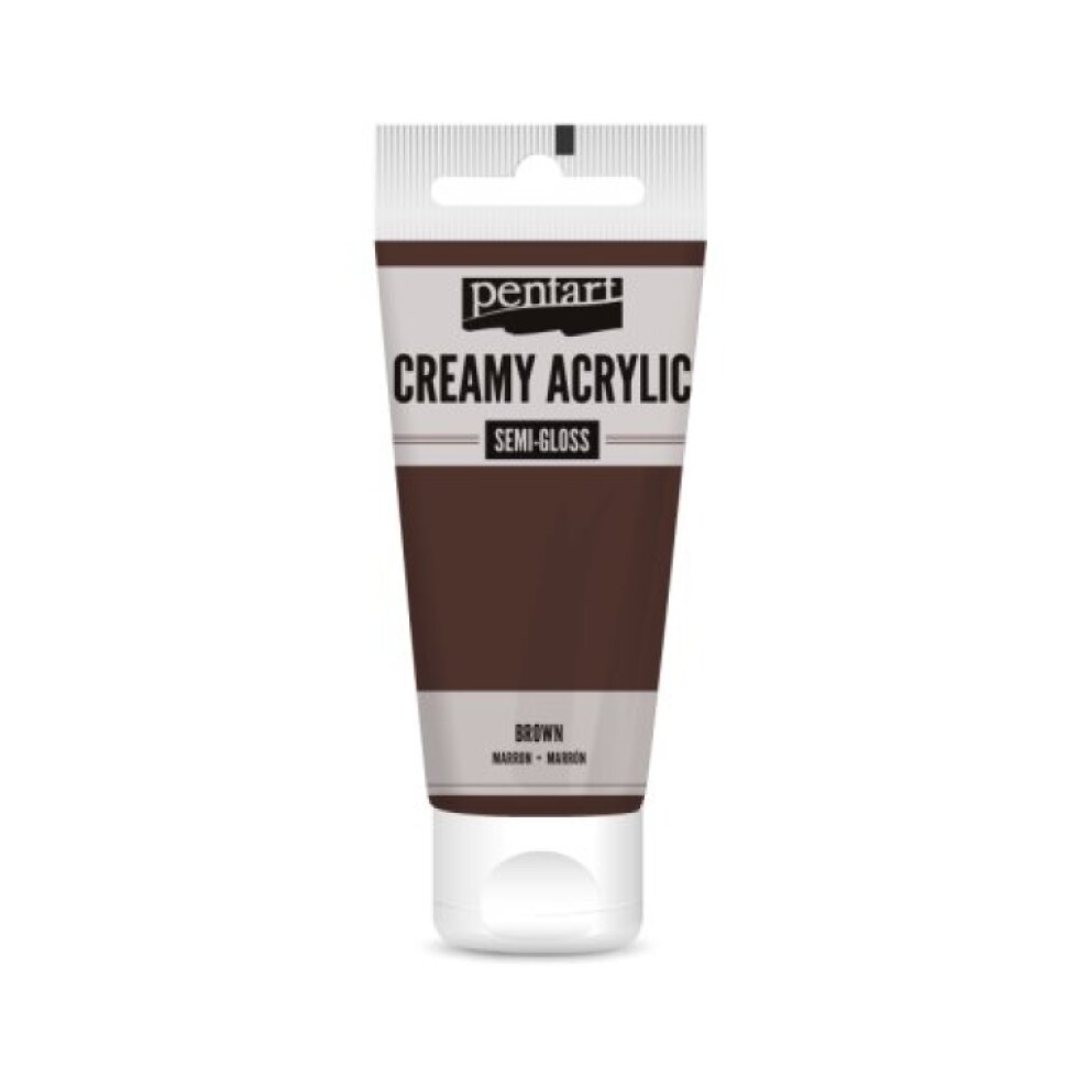 Krémová akrylová barva pololesklá PENTART 60 ml HNĚDÁ