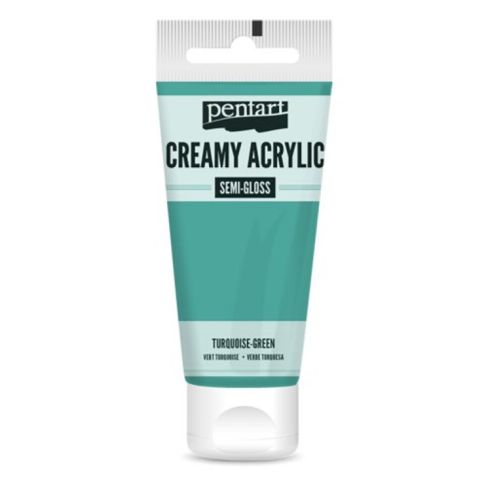 Krémová akrylová barva pololesklá PENTART 60 ml TYRKYSOVÁ ZELENÁ