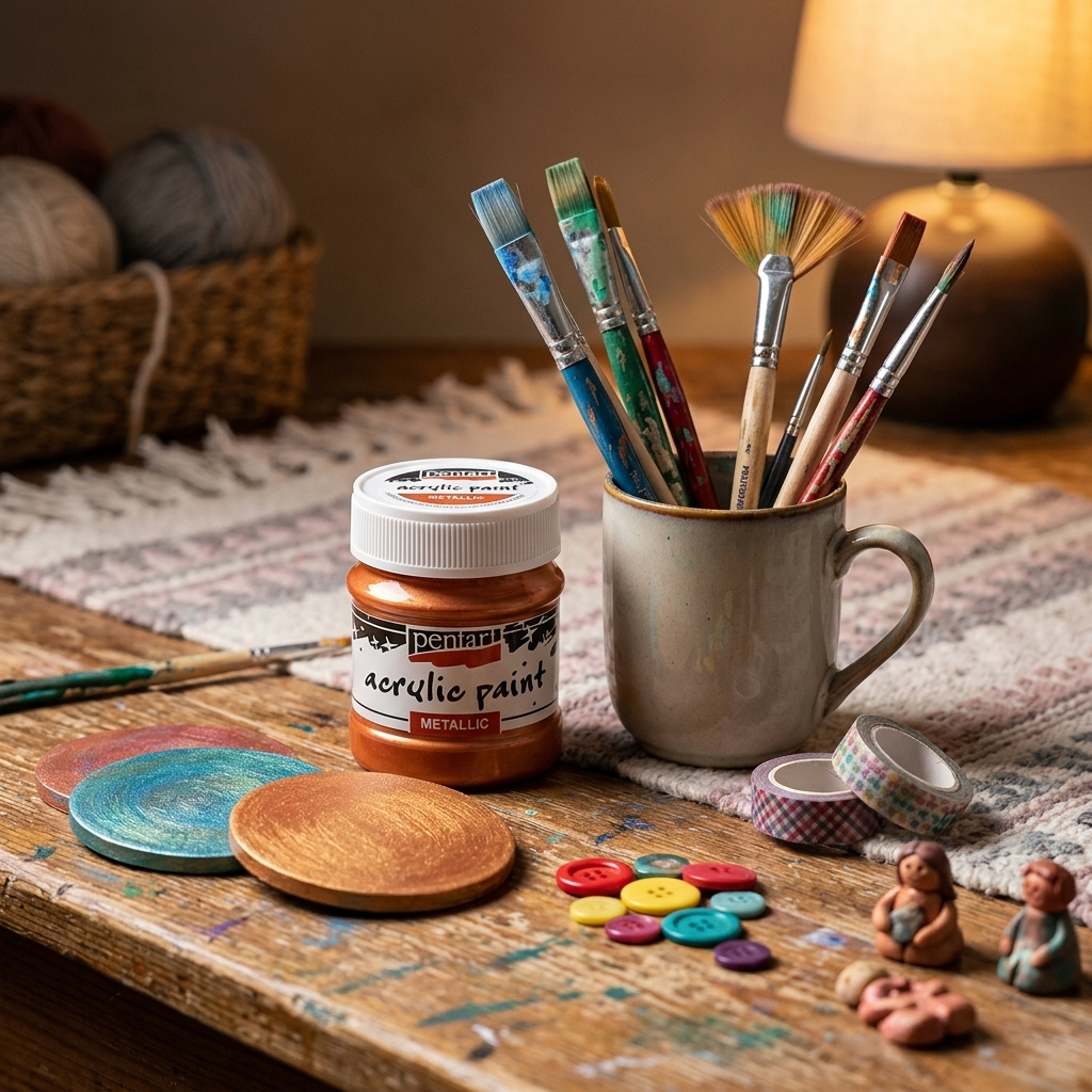 Akrylová barva metalická PENTART 50 ml ORANŽOVÁ