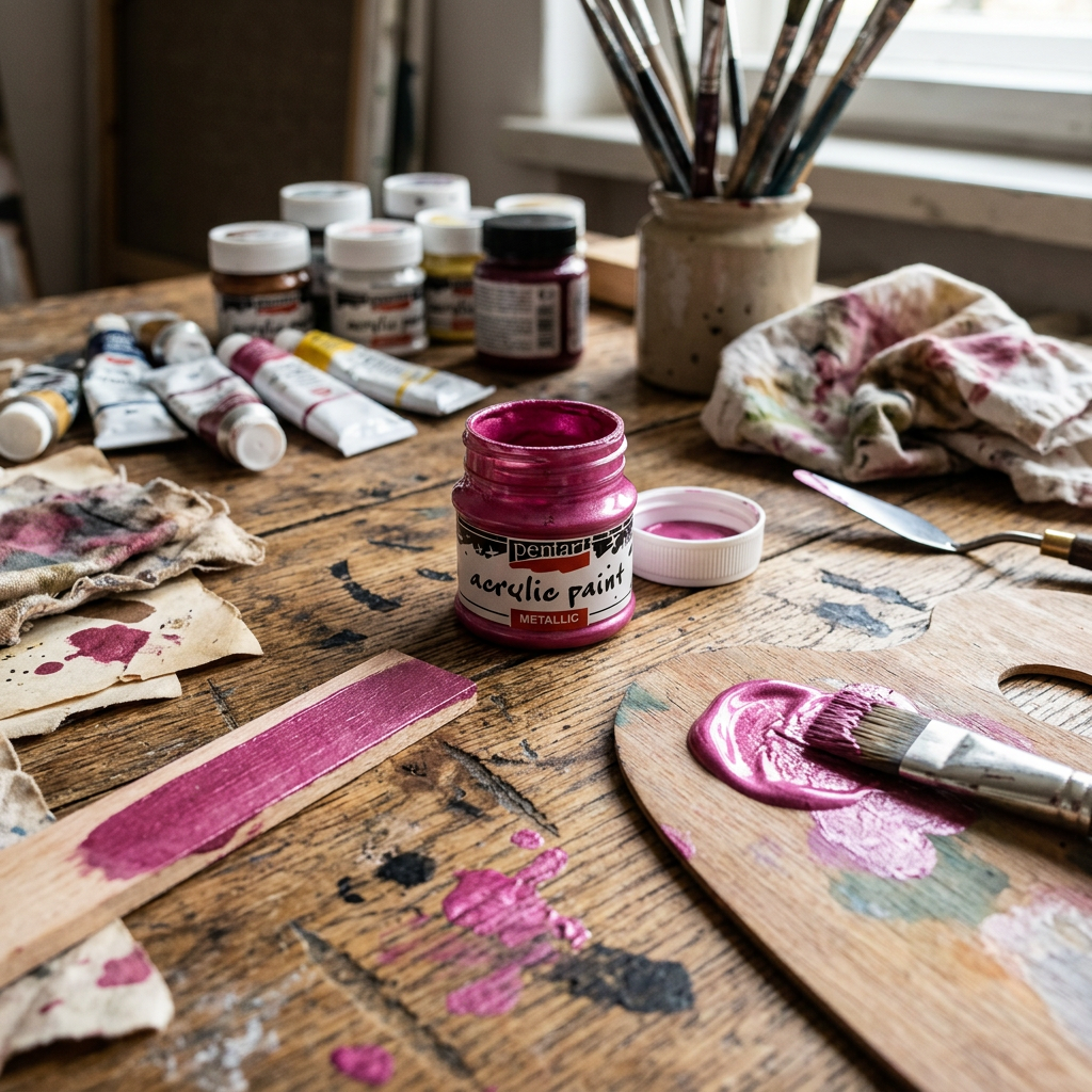 Akrylová barva metalická PENTART 50 ml MAGENTA