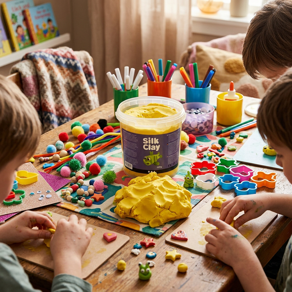 Samotvrdnoucí modelovací lehká hmota Silk Clay ŽLUTÁ 650 g