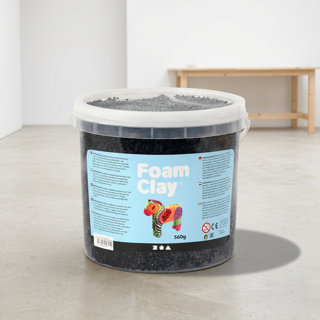 Samotvrdnoucí modelovací pěnová kuličková hmota Foam Clay ČERNÁ 560 g