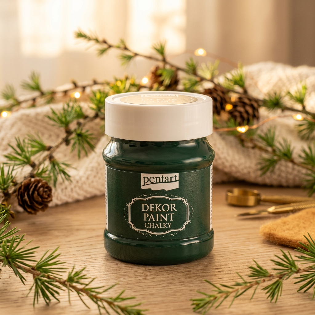 Křídová a dekorační barva PENTART 230 ml BOROVICOVÁ ZELENÁ
