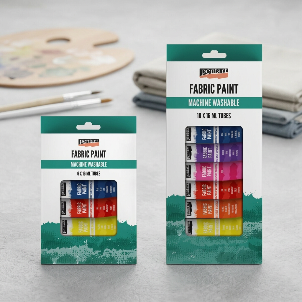 Sada barvy na textil PENTART 6 x 16 ml