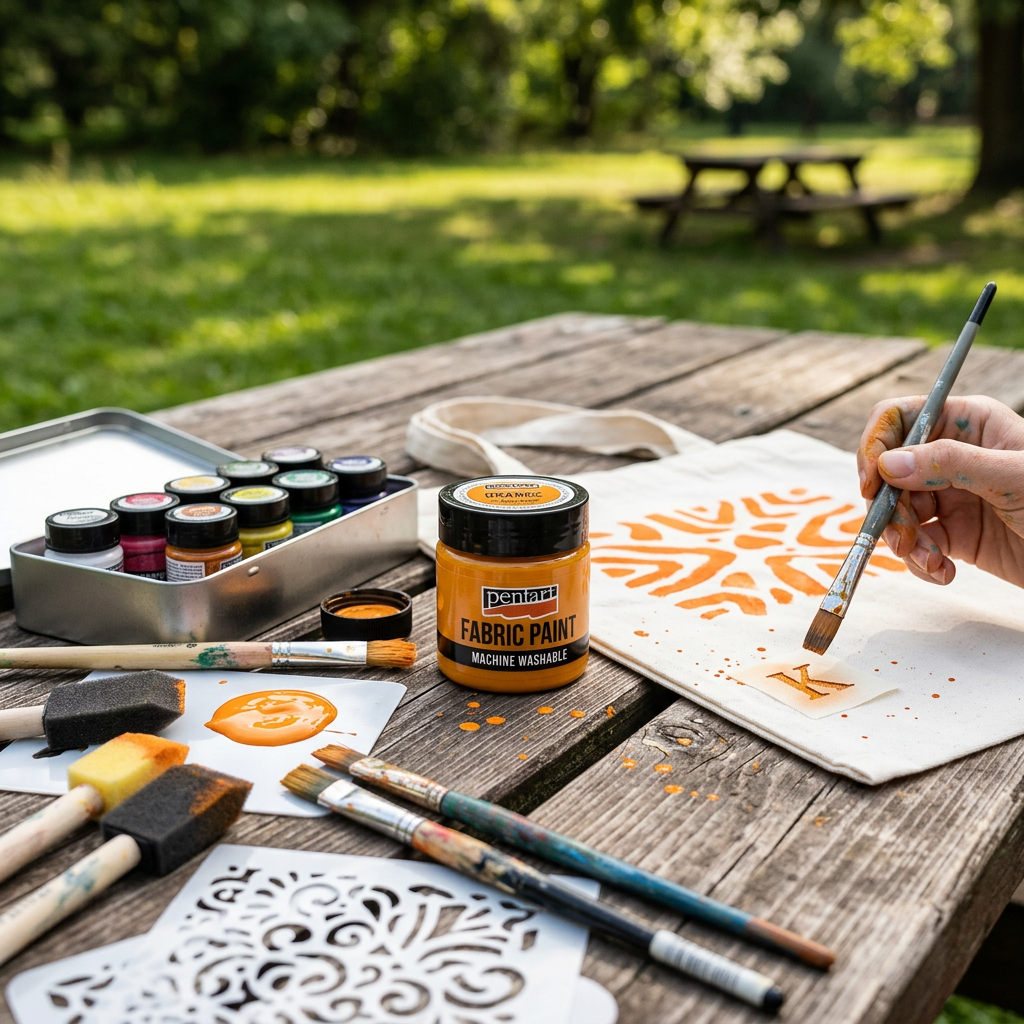 Barva na světlý a tmavý textil PENTART 50 ml ORANŽOVÁ