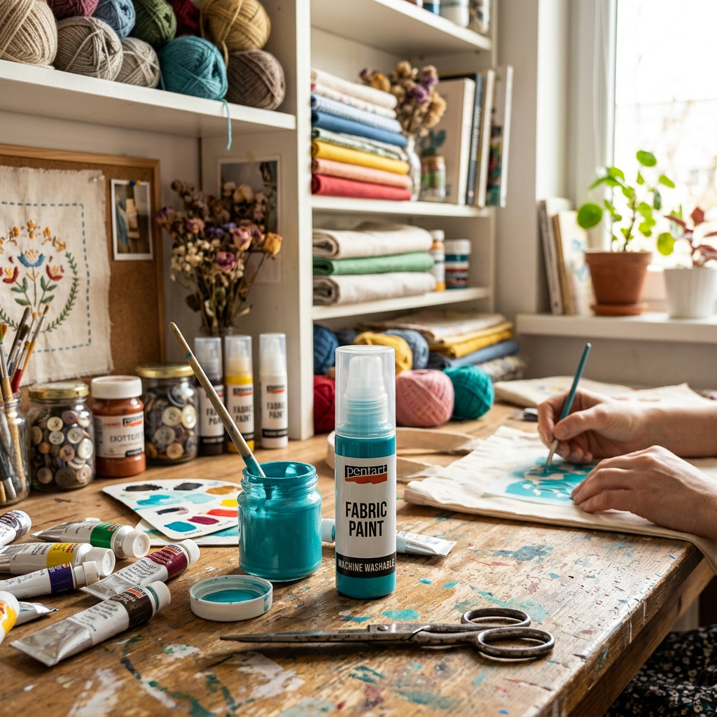 Barva na světlý a tmavý textil PENTART 20 ml TYRKYSOVÁ MODRÁ