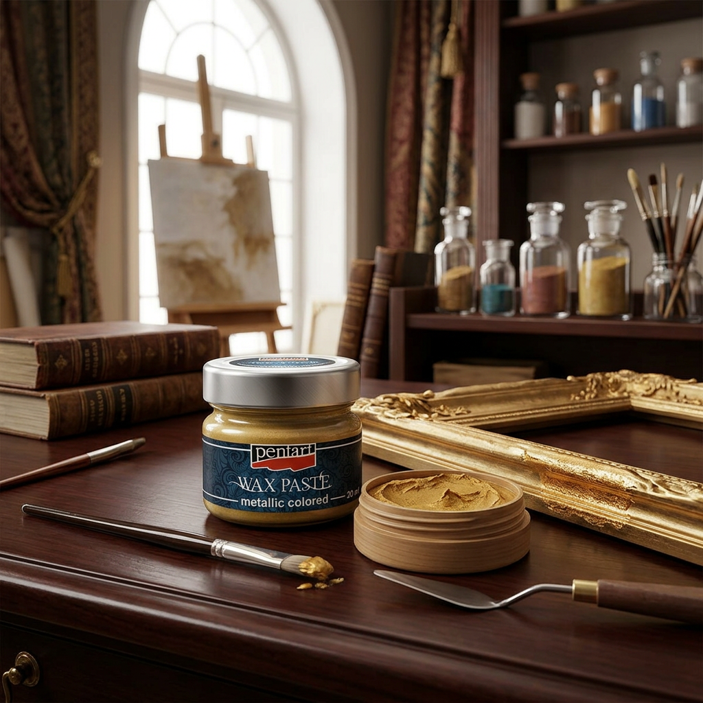 Vosková pasta barevná metalická PENTART 20 ml ŽLUTÁ
