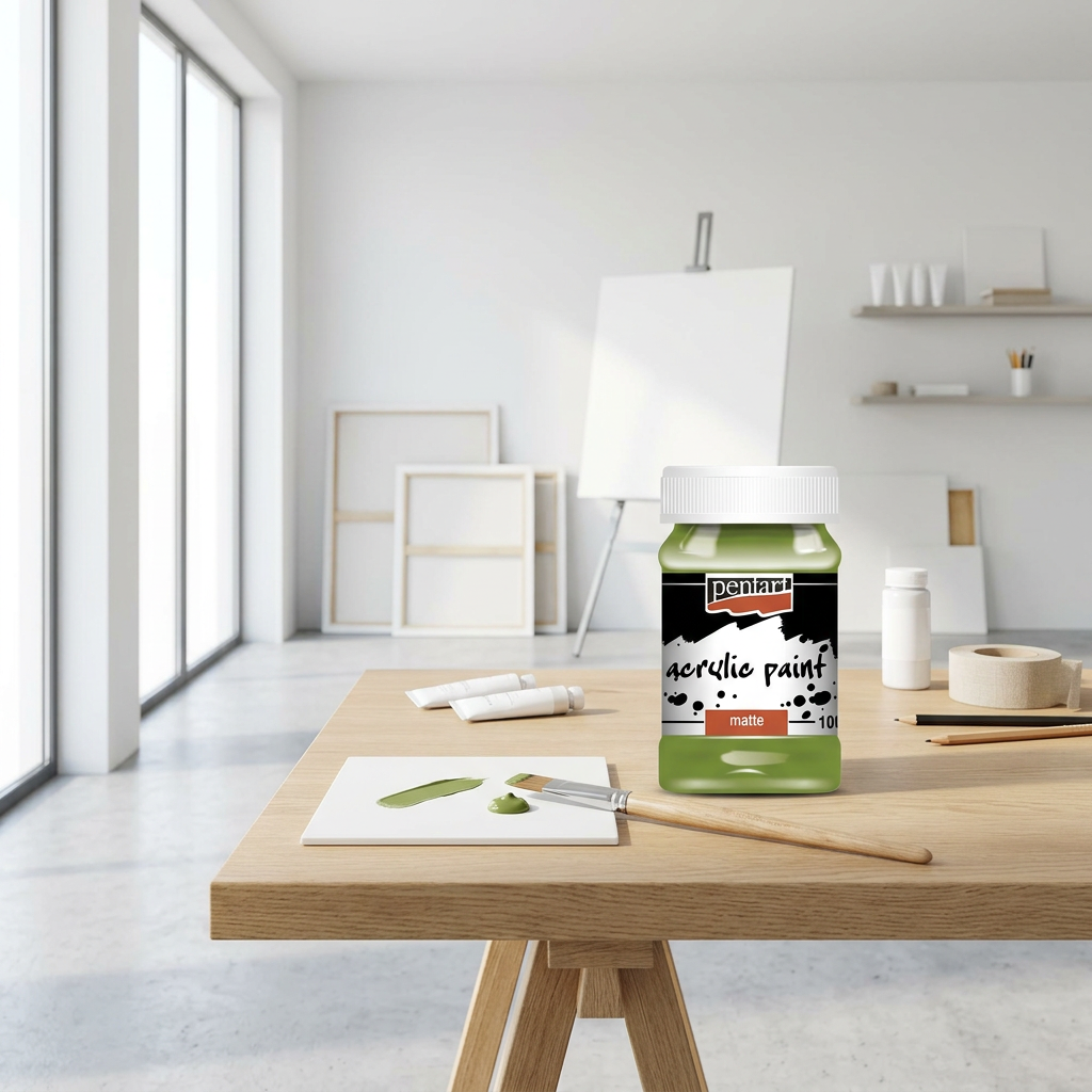 Akrylová barva matná PENTART 100 ml OLIVOVÁ