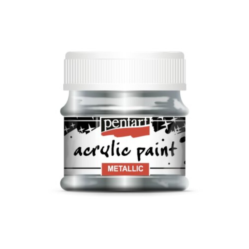 Akrylová barva metalická PENTART 50 ml STŘÍBRNÝ DOTEK