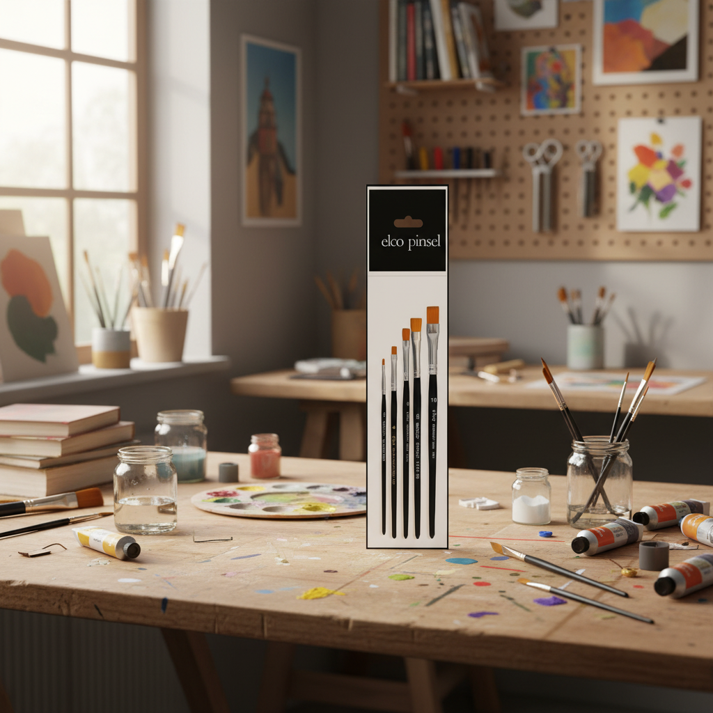 Sada štětců ELCO PINSEL plochý vlas zlatý 2+4+6+8+10