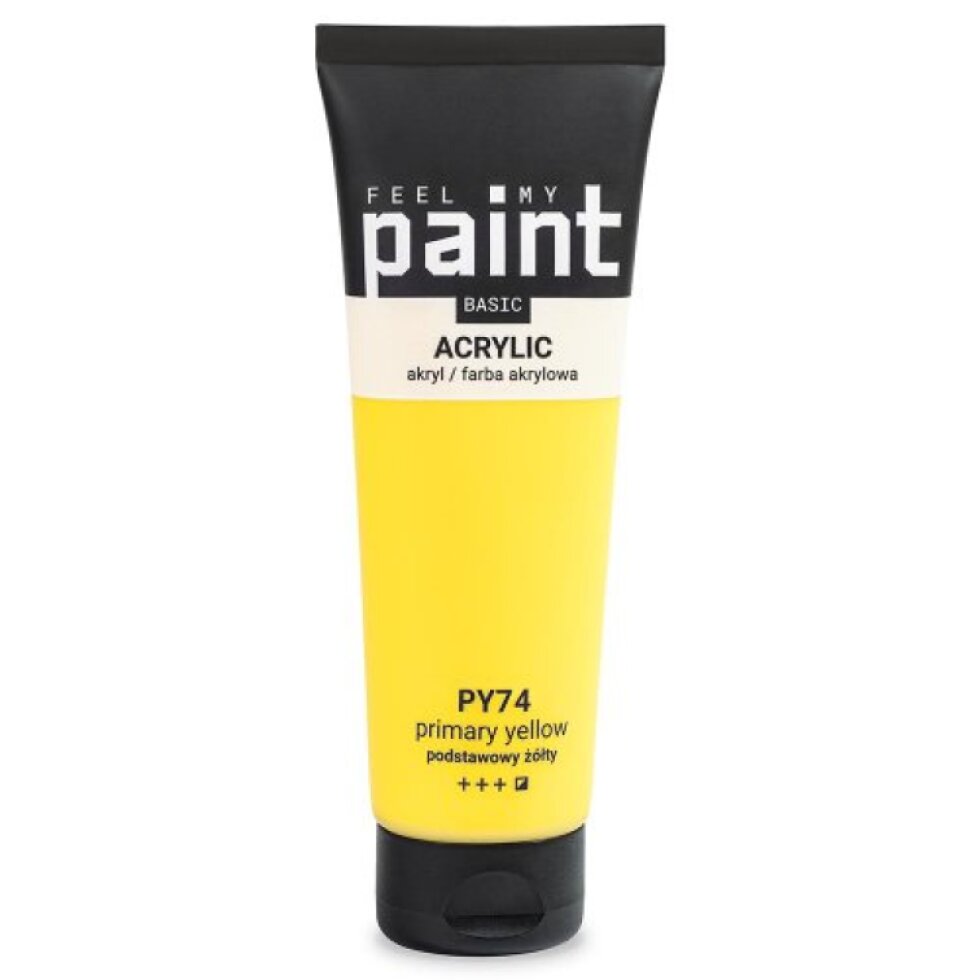Akrylová barva FeelMyPaint 120 ml PRIMÁRNÍ ŽLUTÁ - certifikace o bezpečnosti dětských hraček