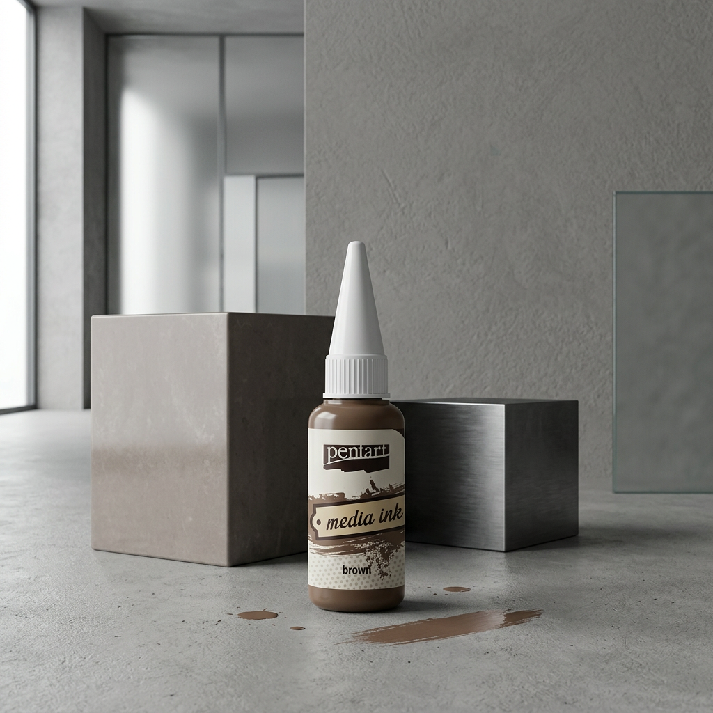 Alkoholový inkoust MEDIA INK PENTART 20 ml HNĚDÁ