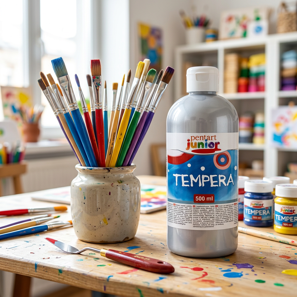 Temperová barva Junior PENTART 500 ml STŘÍBRNÁ