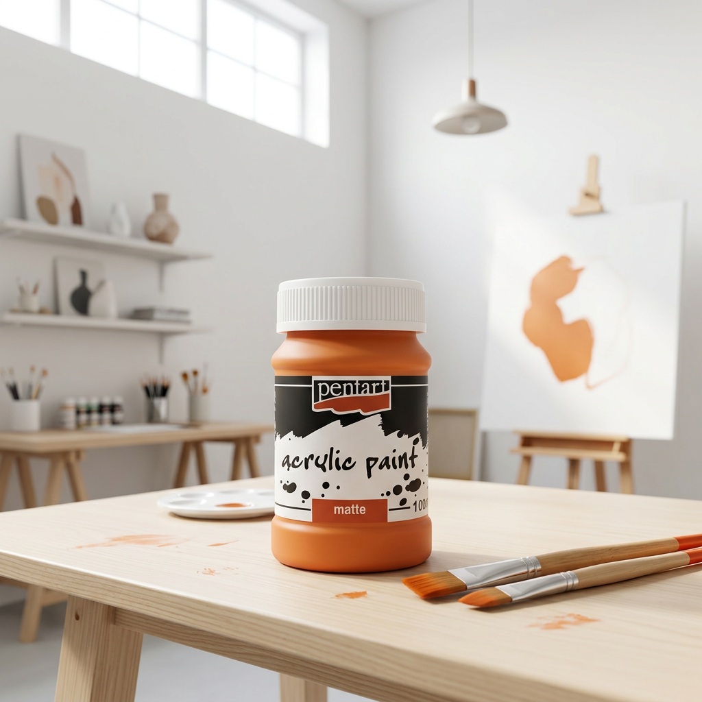 Akrylová barva matná PENTART 100 ml SVĚTLÁ ORANŽOVÁ