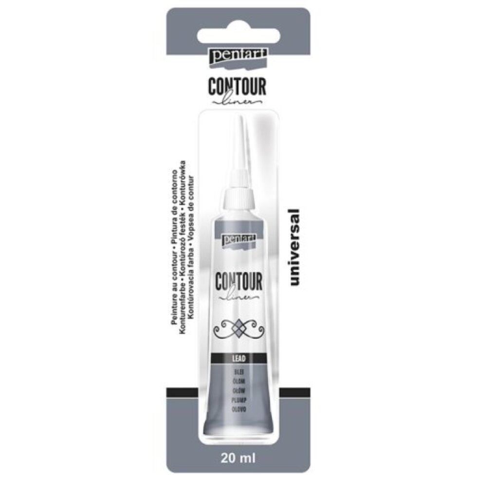 Konturovací liner metalický PENTART 20 ml OLOVĚNÁ