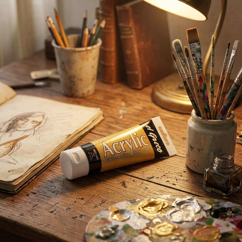 Akrylová barva EL GRECO 75 ml ZLATÁ