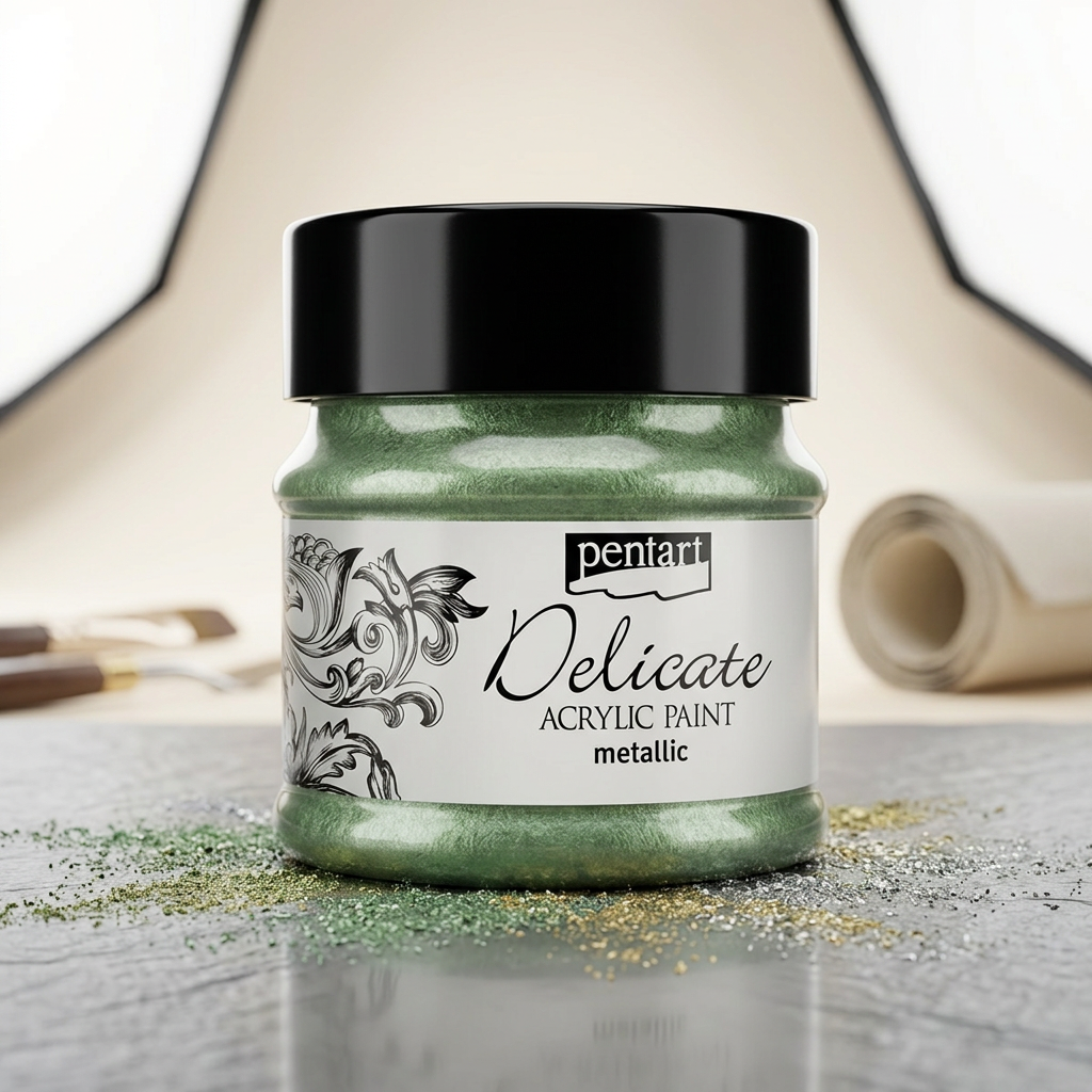 Akrylová barva delikátní metalická PENTART 50 ml ANTICKÁ STŘÍBRNÁ