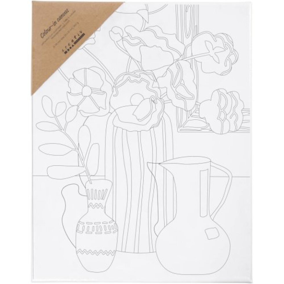 Malířské plátno s předtiskem 24x30 cm VÁZA S KYTICÍ