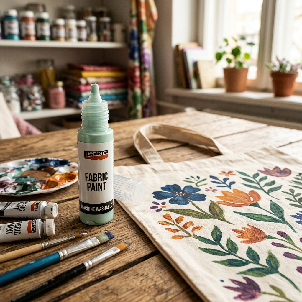 Barva na světlý a tmavý textil PENTART 20 ml MENTOLOVÁ ZELENÁ