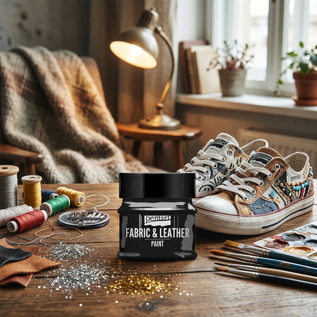 Barva na kůži a textil PENTART 50 ml ČERNÁ